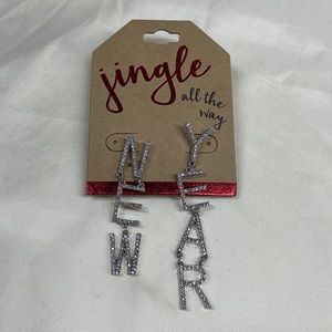 Jingle all the way crystal rhinestone New Year earrings